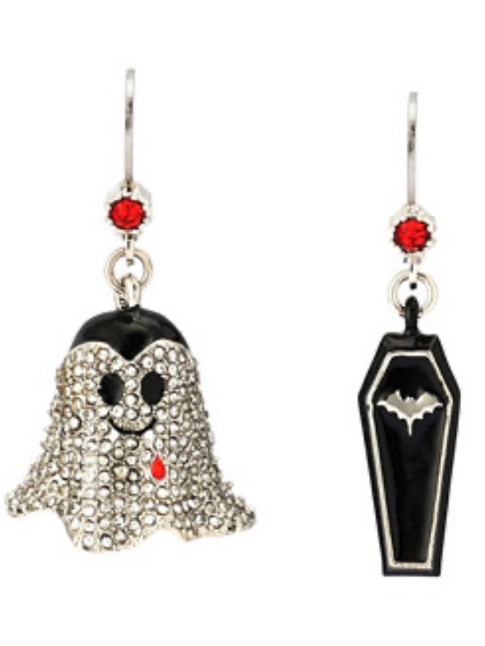 Betsey Johnson Halloween Vampire Coffin Ghost Mismatch Earrings